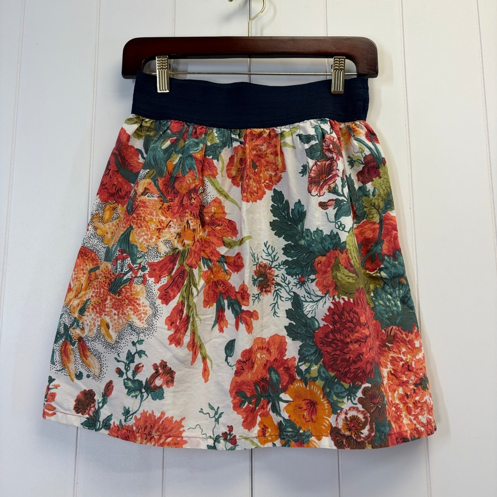 Zara Boho Cottage Floral Mini Skirt Women Size M Indie Romantic Botanical Summer